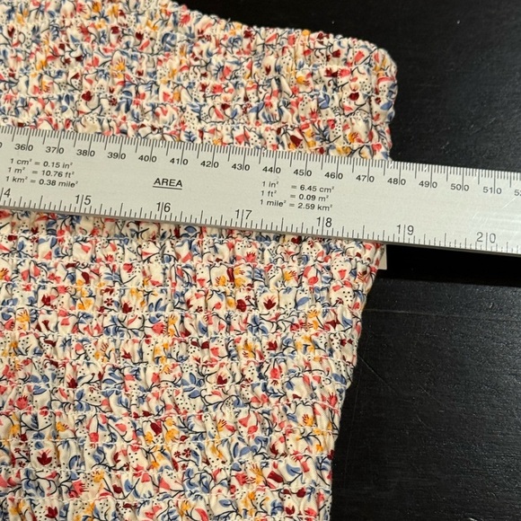 NWT Old Navy Smocked Fitted Ruffle Trim Pink Ditsy Floral Top Womens size XL - Picture 12 of 14